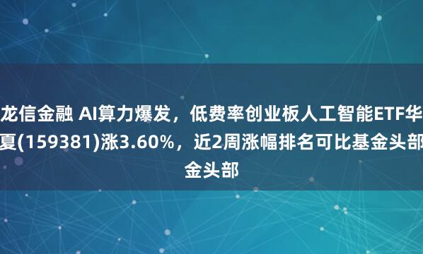 龙信金融 AI算力爆发，低费率创业板人工智能ETF华夏(159381)涨3.60%，近2周涨幅排名可比基金头部