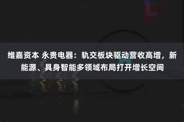维嘉资本 永贵电器：轨交板块驱动营收高增，新能源、具身智能多领域布局打开增长空间